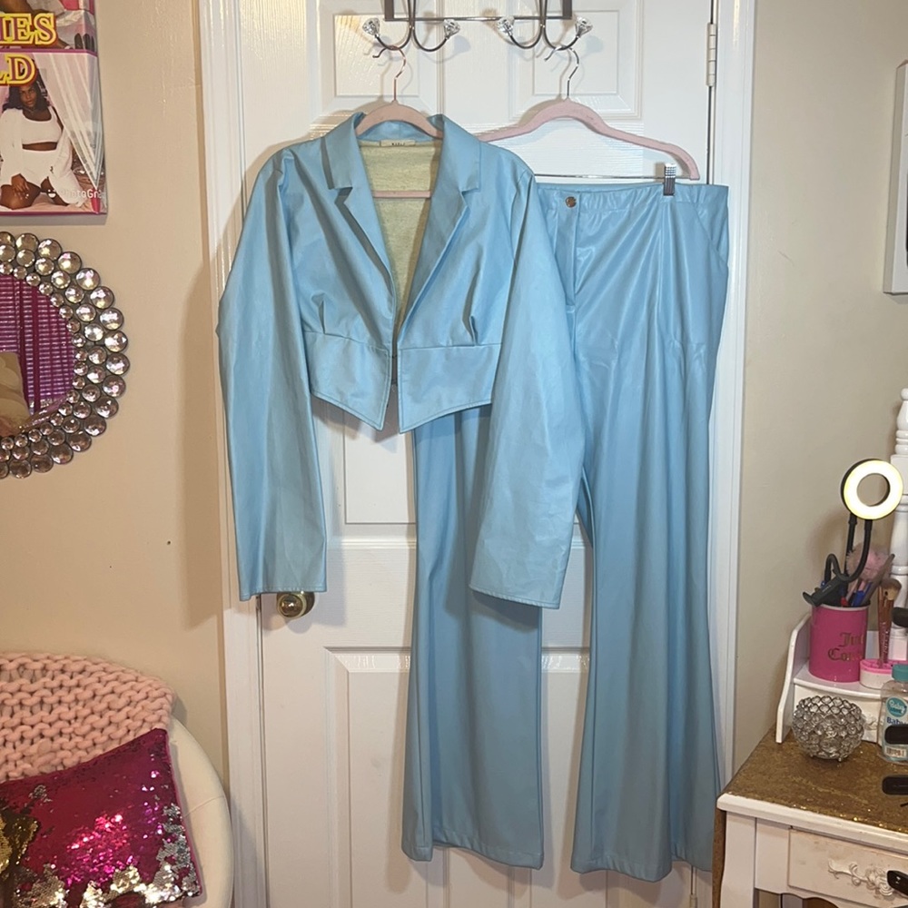Faux Leather Pant Set